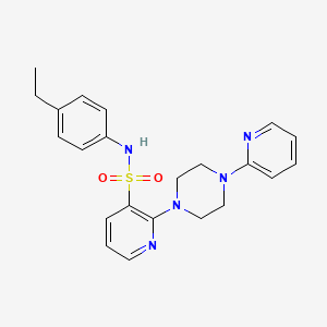molecular formula C22H25N5O2S B15529343 N-(4-ethylphenyl)-2-(4-(pyridin-2-yl)piperazin-1-yl)pyridine-3-sulfonamide 
