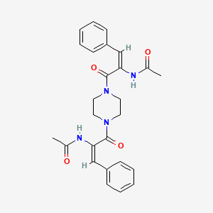 molecular formula C26H28N4O4 B15529349 N,N'-{piperazine-1,4-diylbis[(1E)-3-oxo-1-phenylprop-1-ene-3,2-diyl]}diacetamide 