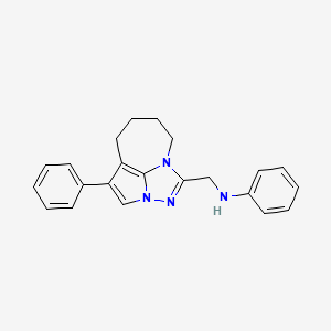 molecular formula C22H22N4 B15529514 N-((1-phenyl-5,6,7,8-tetrahydro-2a,3,4a-triazacyclopenta[cd]azulen-4-yl)methyl)aniline 