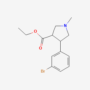 molecular formula C14H18BrNO2 B15529743 Ethyl 4-(3-bromophenyl)-1-methylpyrrolidine-3-carboxylate 