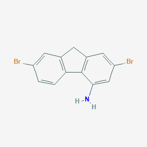 molecular formula C13H9Br2N B155298 2,7-二溴-9H-芴-4-胺 CAS No. 1785-09-7
