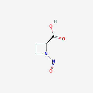 molecular formula C4H6N2O3 B015530 2-Azetidinecarboxylic acid, 1-nitroso-, (S)- CAS No. 30248-47-6