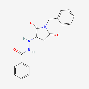 molecular formula C18H17N3O3 B15530049 N'-(1-benzyl-2,5-dioxopyrrolidin-3-yl)benzohydrazide 