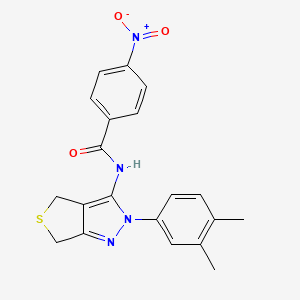 molecular formula C20H18N4O3S B15530061 N-(2-(3,4-dimethylphenyl)-4,6-dihydro-2H-thieno[3,4-c]pyrazol-3-yl)-4-nitrobenzamide 