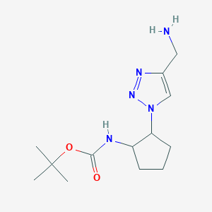 molecular formula C13H23N5O2 B15530077 tert-butyl (2-(4-(aminomethyl)-1H-1,2,3-triazol-1-yl)cyclopentyl)carbamate 