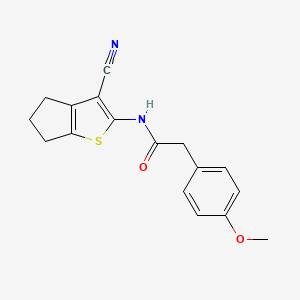 molecular formula C17H16N2O2S B15530183 N-(3-cyano-5,6-dihydro-4H-cyclopenta[b]thiophen-2-yl)-2-(4-methoxyphenyl)acetamide 