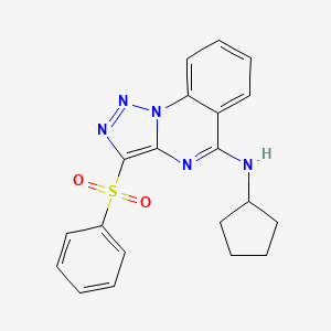 molecular formula C20H19N5O2S B15530199 N-cyclopentyl-3-(phenylsulfonyl)[1,2,3]triazolo[1,5-a]quinazolin-5-amine 