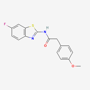 molecular formula C16H13FN2O2S B15530414 N-(6-fluoro-1,3-benzothiazol-2-yl)-2-(4-methoxyphenyl)acetamide 