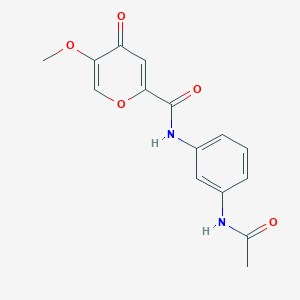 molecular formula C15H14N2O5 B15530732 N-(3-acetamidophenyl)-5-methoxy-4-oxo-4H-pyran-2-carboxamide 