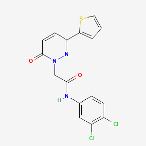 molecular formula C16H11Cl2N3O2S B15530779 N-(3,4-dichlorophenyl)-2-(6-oxo-3-(thiophen-2-yl)pyridazin-1(6H)-yl)acetamide 