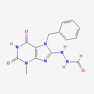 molecular formula C14H14N6O3 B15530849 N'-(7-benzyl-3-methyl-2,6-dioxo-2,3,6,7-tetrahydro-1H-purin-8-yl)formohydrazide 