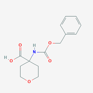 molecular formula C14H17NO5 B155310 4-(Cbz-amino)tetrahydropyran-4-carboxylic acid CAS No. 138402-13-8