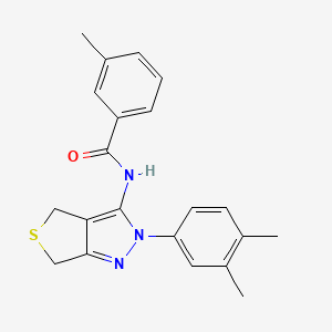 molecular formula C21H21N3OS B15531298 N-(2-(3,4-dimethylphenyl)-4,6-dihydro-2H-thieno[3,4-c]pyrazol-3-yl)-3-methylbenzamide 