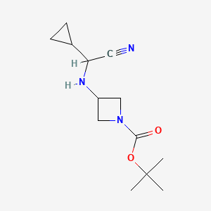 molecular formula C13H21N3O2 B15531459 Tert-butyl 3-((cyano(cyclopropyl)methyl)amino)azetidine-1-carboxylate 