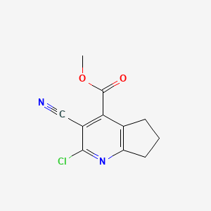 molecular formula C11H9ClN2O2 B15531573 methyl 2-chloro-3-cyano-6,7-dihydro-5H-cyclopenta[b]pyridine-4-carboxylate 