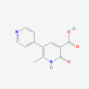 molecular formula C12H10N2O3 B155317 6-methyl-2-oxo-5-pyridin-4-yl-1H-pyridine-3-carboxylic acid CAS No. 80047-38-7
