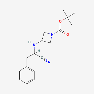 molecular formula C17H23N3O2 B15531923 Tert-butyl 3-((1-cyano-2-phenylethyl)amino)azetidine-1-carboxylate 