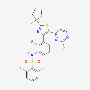 molecular formula C25H22ClF3N4O2S2 B15532017 N-(3-[5-(2-Chloro-4-pyrimidinyl)-2-(1,1-diethylethyl)-1,3-thiaZol-4-yl]-2-fluorophenyl)-2,6-difluorobenZenesulfonamide 