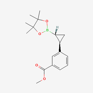 molecular formula C17H23BO4 B15532162 trans Methyl 3-(2-(4,4,5,5-tetramethyl-1,3,2-dioxaborolan-2-yl)cyclopropyl)benzoate 
