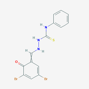 molecular formula C14H11Br2N3OS B155322 1-[(3,5-Dibromo-6-oxocyclohexa-2,4-dien-1-ylidene)methylamino]-3-phenylthiourea CAS No. 1713-69-5