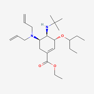 molecular formula C24H42N2O3 B15532402 Ethyl (3R,4R,5R)-4-(tert-butylamino)-5-(diallylamino)-3-(pentan-3-yloxy)cyclohex-1-ene-1-carboxylate 