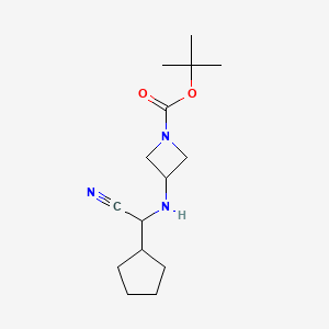 molecular formula C15H25N3O2 B15532570 Tert-butyl 3-((cyano(cyclopentyl)methyl)amino)azetidine-1-carboxylate 