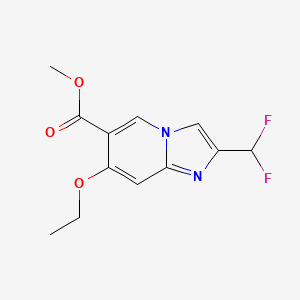 molecular formula C12H12F2N2O3 B15532592 Methyl 2-(difluoromethyl)-7-ethoxyimidazo[1,2-a]pyridine-6-carboxylate 