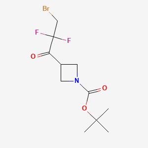 molecular formula C11H16BrF2NO3 B15533001 tert-Butyl 3-(3-bromo-2,2-difluoropropanoyl)azetidine-1-carboxylate 