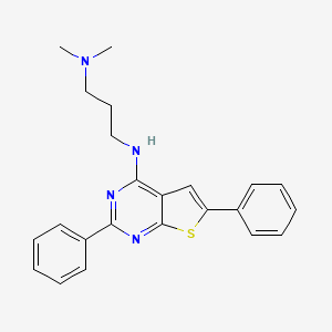 molecular formula C23H24N4S B15533551 N'-(2,6-diphenylthieno[2,3-d]pyrimidin-4-yl)-N,N-dimethylpropane-1,3-diamine 