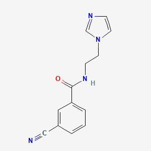 molecular formula C13H12N4O B15533569 n-(2-(1h-Imidazol-1-yl)ethyl)-3-cyanobenzamide 