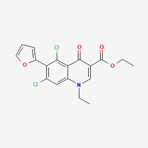 molecular formula C18H15Cl2NO4 B15533631 Ethyl 5,7-dichloro-1-ethyl-6-(furan-2-yl)-4-oxo-1,4-dihydroquinoline-3-carboxylate 