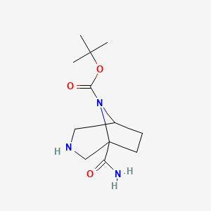 molecular formula C12H21N3O3 B15533832 tert-Butyl 1-carbamoyl-3,8-diazabicyclo[3.2.1]octane-8-carboxylate 