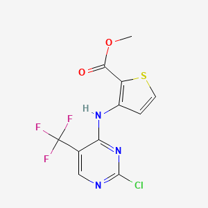 molecular formula C11H7ClF3N3O2S B15534207 Methyl 3-((2-chloro-5-(trifluoromethyl)pyrimidin-4-yl)amino)thiophene-2-carboxylate 