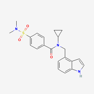 molecular formula C21H23N3O3S B15534326 N-cyclopropyl-4-(dimethylsulfamoyl)-N-(1H-indol-4-ylmethyl)benzamide 