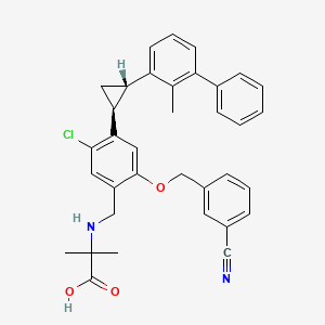 molecular formula C35H33ClN2O3 B15534672 PD-1/PD-L1 inhibitor (1S,2S)-A25 