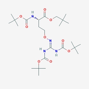 molecular formula C25H46N4O9 B15534910 Neopentyl (S)-6,11-bis((tert-butoxycarbonyl)amino)-2,2-dimethyl-4-oxo-3,8-dioxa-5,7-diazadodec-5-en-12-oate 