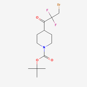 molecular formula C13H20BrF2NO3 B15534920 tert-Butyl 4-(3-bromo-2,2-difluoropropanoyl)piperidine-1-carboxylate 
