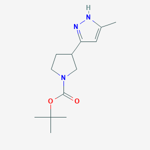 molecular formula C13H21N3O2 B15535080 tert-Butyl 3-(3-methyl-1H-pyrazol-5-yl)pyrrolidine-1-carboxylate 