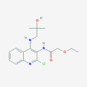 molecular formula C17H22ClN3O3 B15535305 N-(2-Chloro-4-((2-hydroxy-2-methylpropyl)amino)quinolin-3-yl)-2-ethoxyacetamide 
