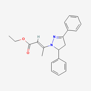 molecular formula C21H22N2O2 B15535440 ethyl (E)-3-(3,5-diphenyl-3,4-dihydropyrazol-2-yl)but-2-enoate 
