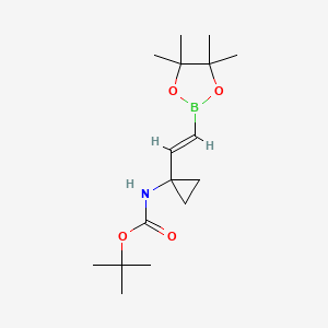 molecular formula C16H28BNO4 B15535449 tert-Butyl (1-(2-(4,4,5,5-tetramethyl-1,3,2-dioxaborolan-2-yl)vinyl)cyclopropyl)carbamate 