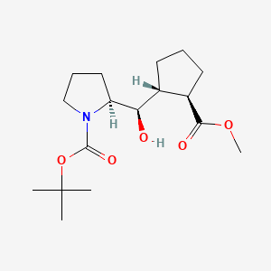 molecular formula C17H29NO5 B15535494 tert-Butyl (S)-2-((R)-hydroxy((1R,2R)-2-(methoxycarbonyl)cyclopentyl)methyl)pyrrolidine-1-carboxylate 