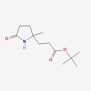 molecular formula C12H21NO3 B15535543 tert-Butyl 3-(2-methyl-5-oxopyrrolidin-2-yl)propanoate 