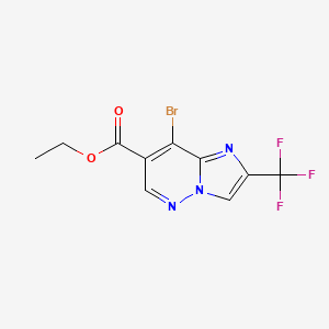 molecular formula C10H7BrF3N3O2 B15535815 Ethyl 8-bromo-2-(trifluoromethyl)imidazo[1,2-b]pyridazine-7-carboxylate 