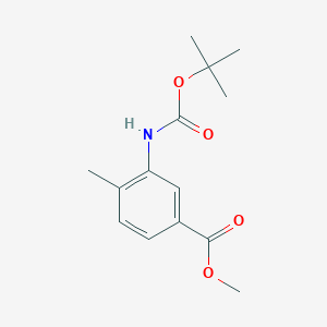 molecular formula C14H19NO4 B15535832 Methyl 3-((tert-butoxycarbonyl)amino)-4-methylbenzoate 