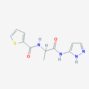 molecular formula C11H12N4O2S B15535924 n-(1-((1h-Pyrazol-3-yl)amino)-1-oxopropan-2-yl)thiophene-2-carboxamide 