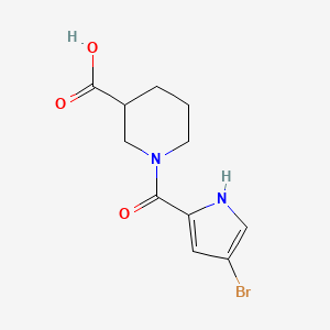 molecular formula C11H13BrN2O3 B15536013 1-(4-bromo-1H-pyrrole-2-carbonyl)piperidine-3-carboxylic acid 