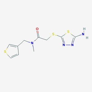 molecular formula C10H12N4OS3 B15536053 2-((5-Amino-1,3,4-thiadiazol-2-yl)thio)-N-methyl-N-(thiophen-3-ylmethyl)acetamide 