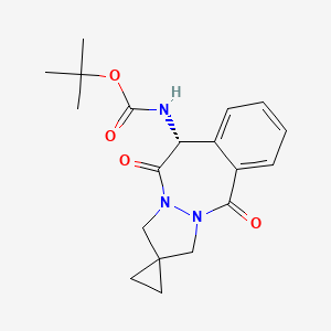 molecular formula C19H23N3O4 B15536131 tert-Butyl (R)-(5,11-dioxo-10,11-dihydro-1H,3H,5H-spiro[benzo[d]pyrazolo[1,2-a][1,2]diazepine-2,1'-cyclopropan]-10-yl)carbamate 