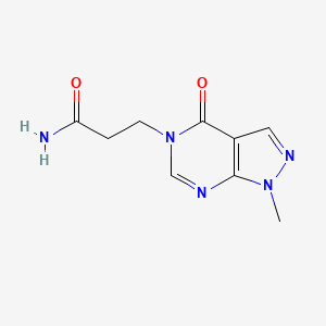 molecular formula C9H11N5O2 B15536277 3-(1-Methyl-4-oxo-1,4-dihydro-5h-pyrazolo[3,4-d]pyrimidin-5-yl)propanamide 